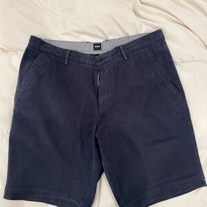 Boss Blue Flat Front Shorts Casual Style